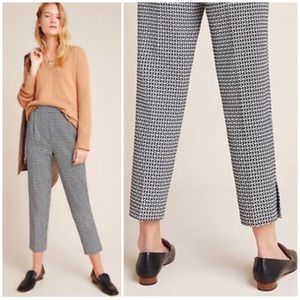 Anthropologie Larkin Jacquard Tapered Trouser Pants